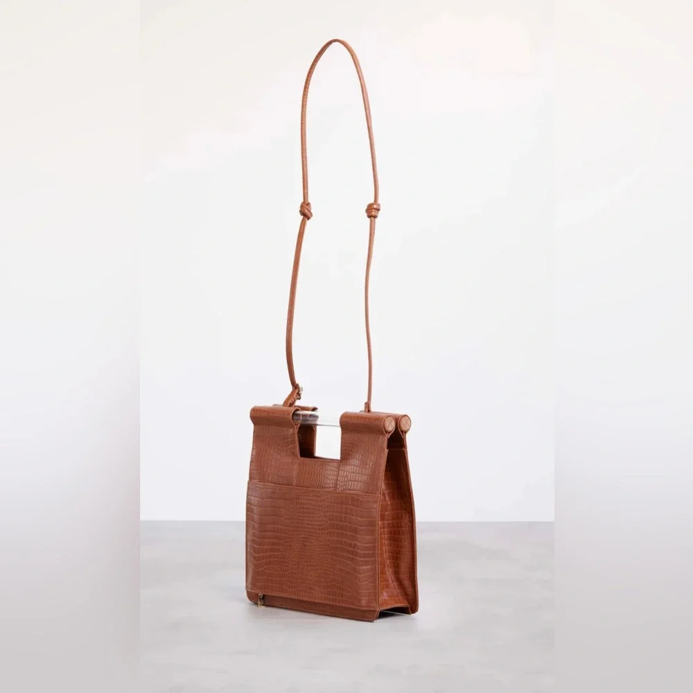 BNWT BEIS Crossbody in cognac croc - Picture 1 of 8
